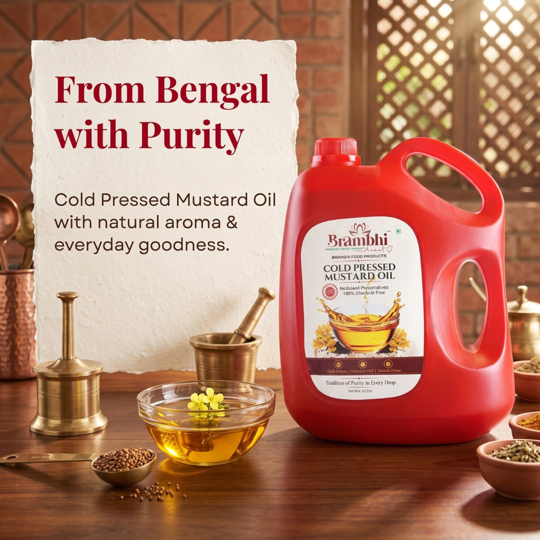 Brambhi Cold-Pressed Mustard Oil – 5 L Heavy Jar