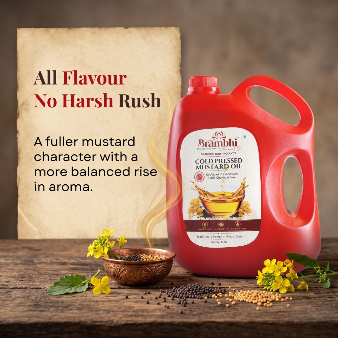 Brambhi Cold-Pressed Mustard Oil – 5 L Heavy Jar