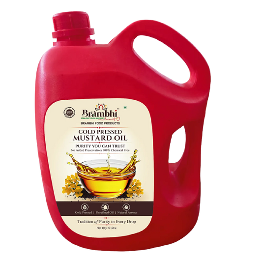 Brambhi Cold-Pressed Mustard Oil – 5 L Heavy Jar