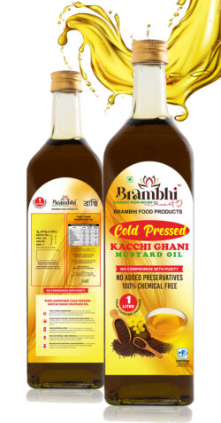 Cold Pressed Kacchi Ghani Mustard Oil Bottle (1 Litre)