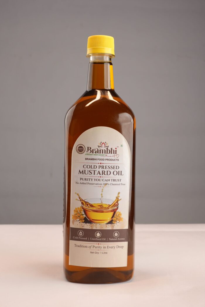 Cold Pressed Kacchi Ghani Mustard Oil Bottle (1 Litre)