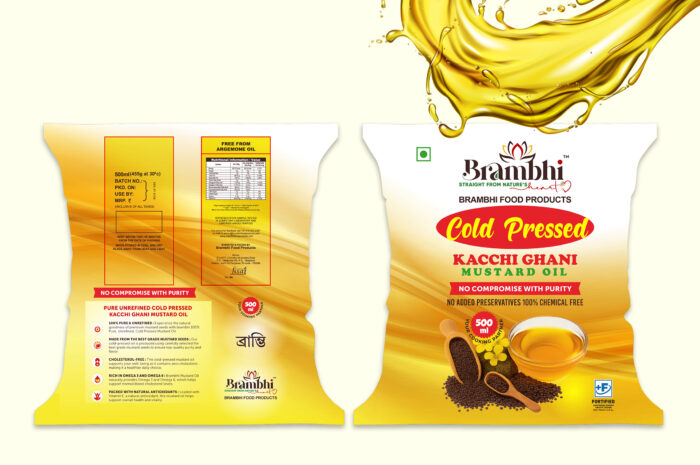 Cold Pressed Kacchi Ghani Mustard Oil Pouch (500 ml)