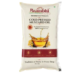 Cold Pressed Kacchi Ghani Mustard Oil Pouch (1 Litre)